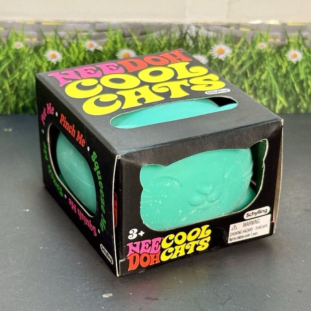 NeeDoh Green Cool Cats Squishy Fidget Toy Stress Balls Sensory Toy NEW Tiktok